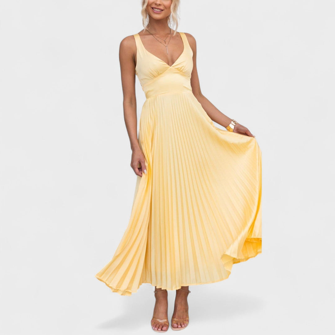 Emer - Flowing Pleated Maxi Dress