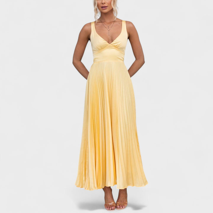 Emer - Flowing Pleated Maxi Dress