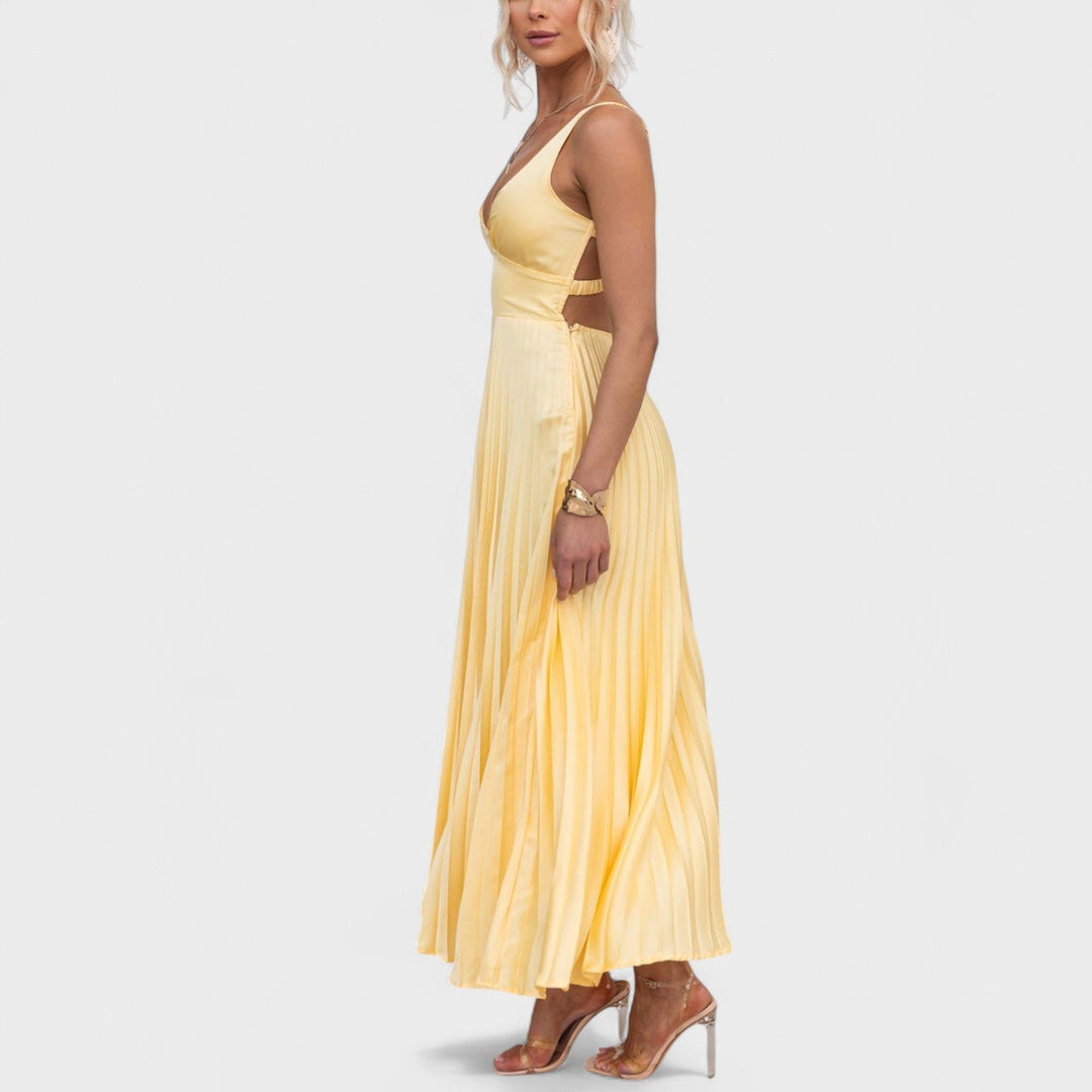 Emer - Flowing Pleated Maxi Dress