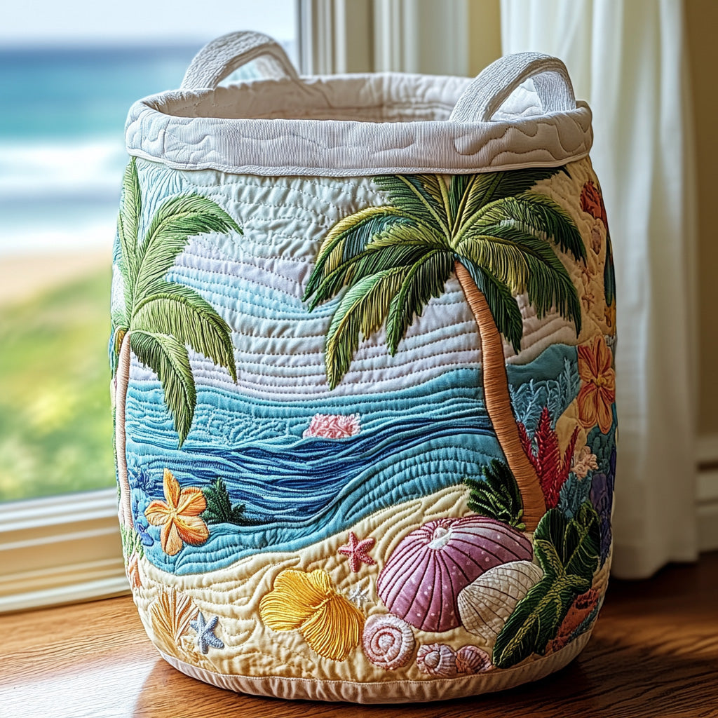 Tropic Haven | Quilted Laundry Basket