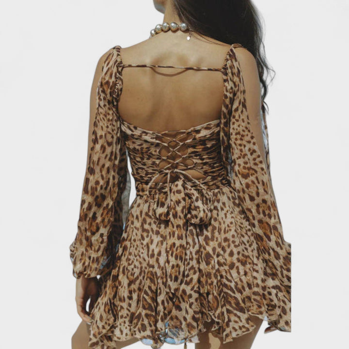 Rita - Elegant Short Gold Dress