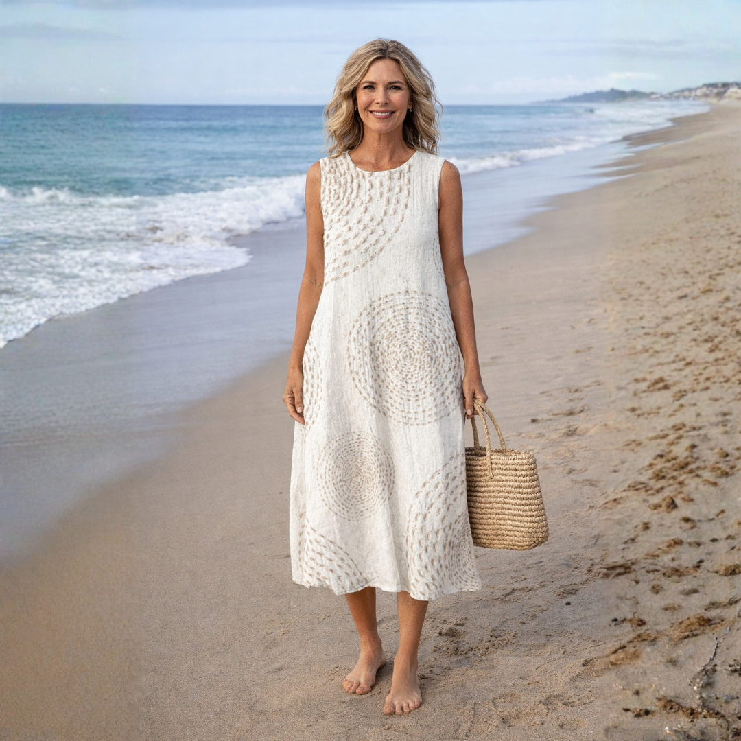 Aoibheal - Printed Boho Midi Dress
