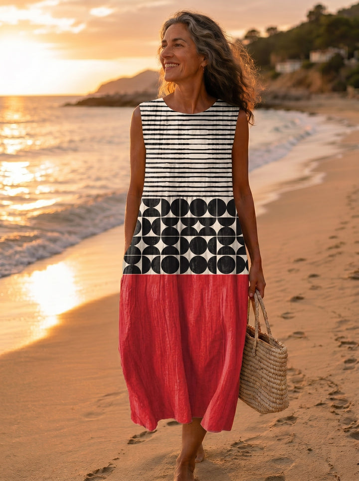 Eile - Bohemian Colour Block Midi Dress