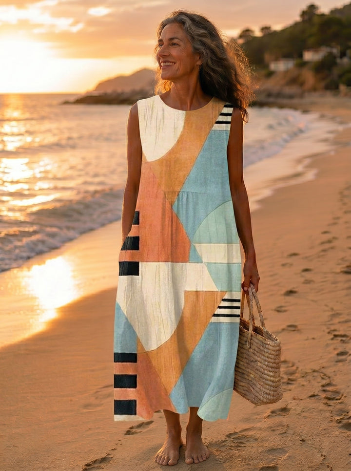 Tríona - Geometric Midi Dress