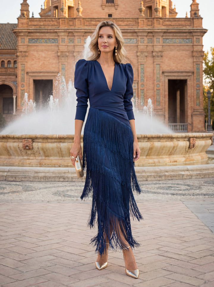 Saoirse - Flared Fringe Dress