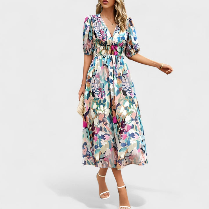 Fiona - Floral Print Midi Dress