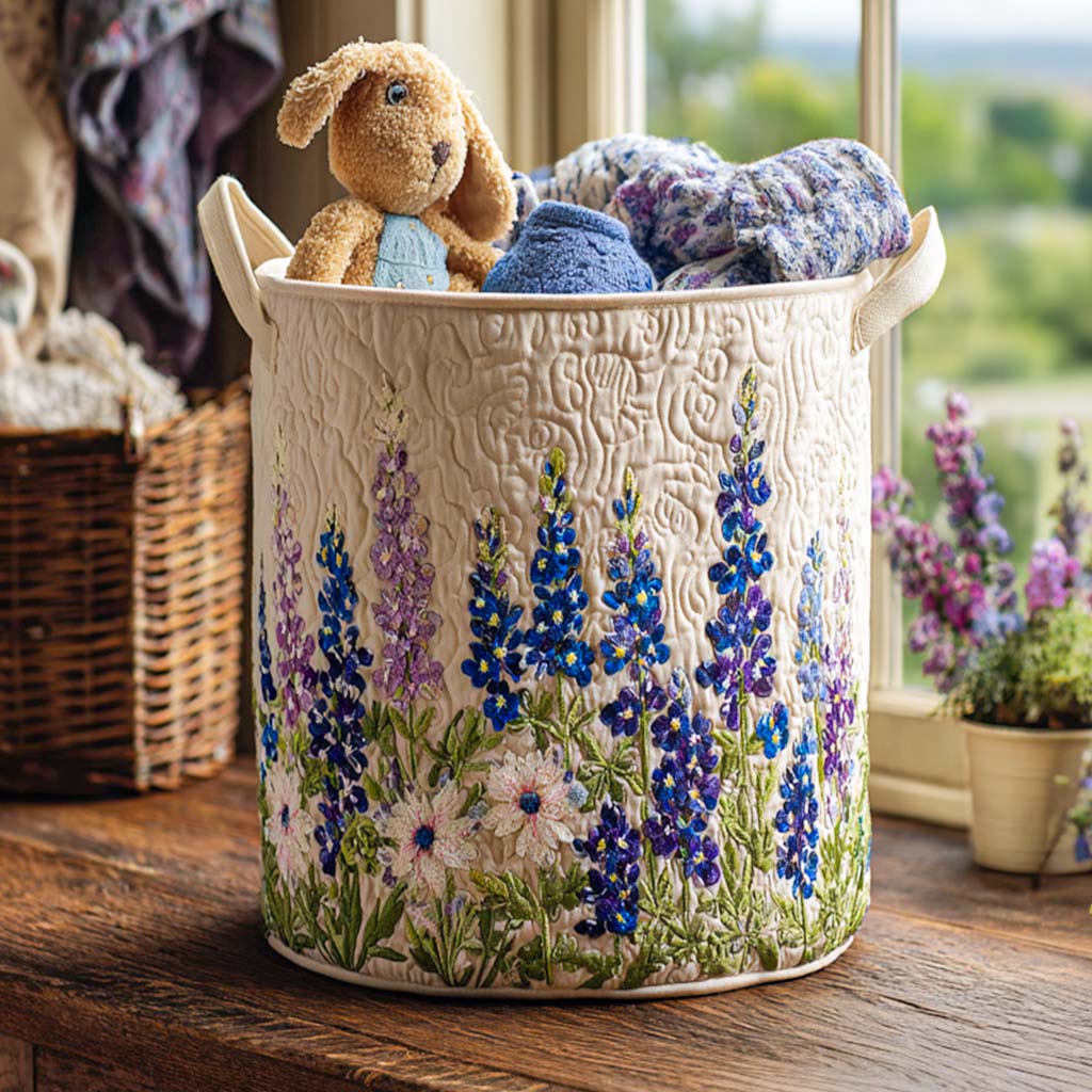 Wildflower State Magic | Quilted Laundry Basket