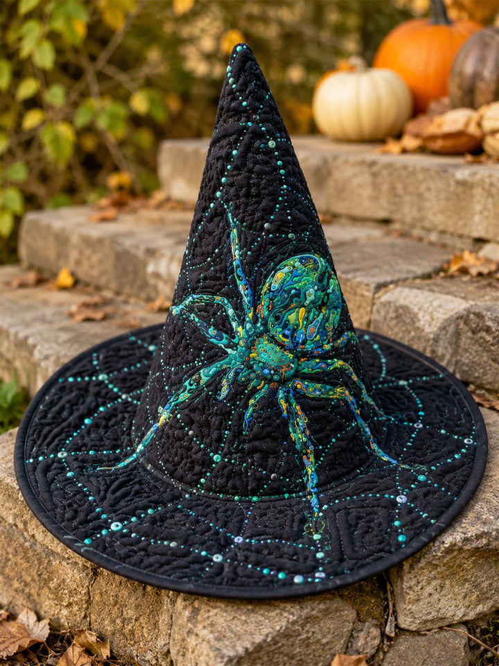 Mystic Spider Web Quilted Gothic Witch Hat