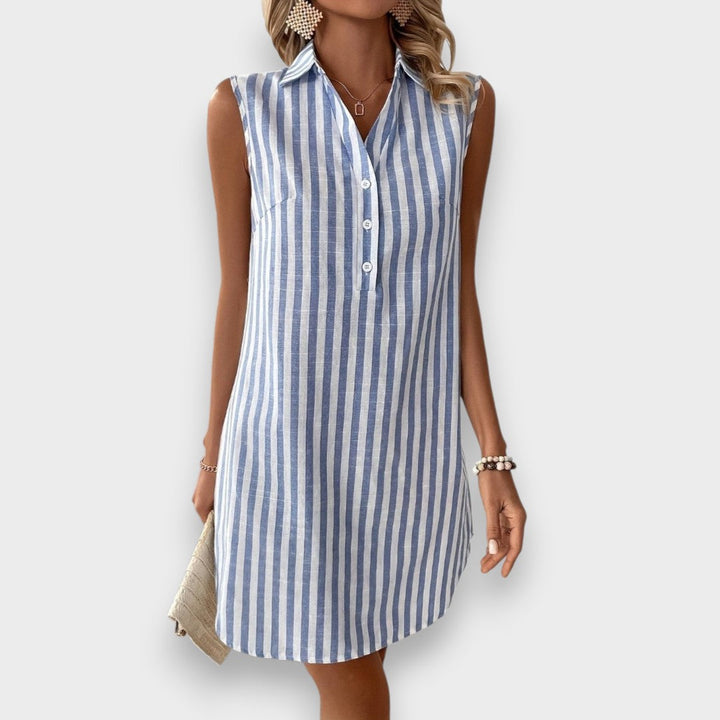 Joan - Striped Dress with Shirt Design