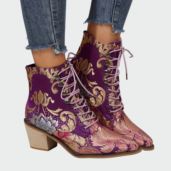 Rita - Ankle Boots with Oriental Design