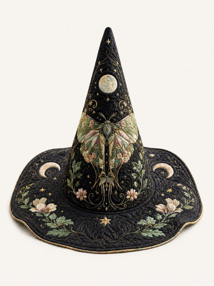 Moth Fairy Victorian Gothic Handcrafted Quilted Witch Hat