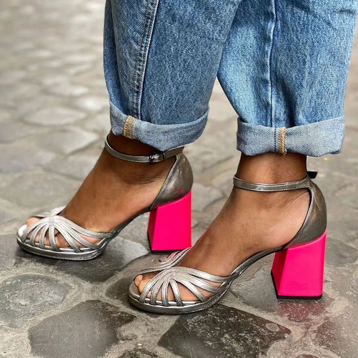 Aoibhín - Glossy Fuchsia Sandals