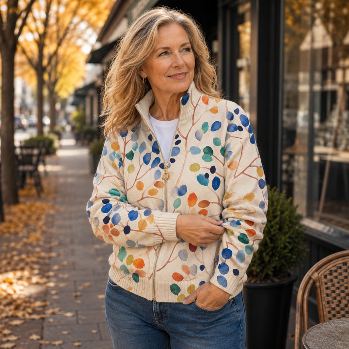 Dymphna | Watercolour Leaf Cardigan