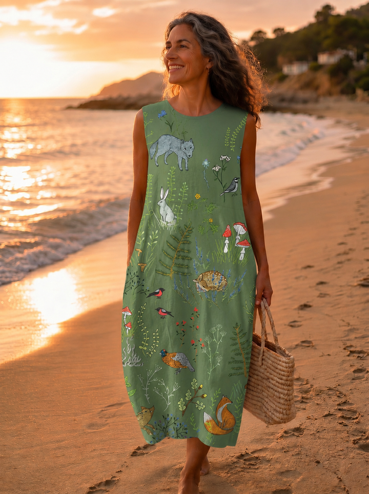 Eibhlín - Woodland Boho Midi Dress