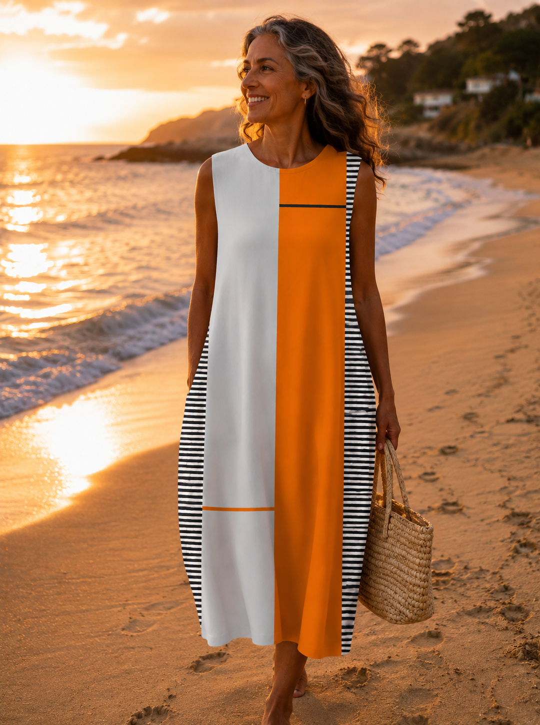 Kitty - Colour Block Midi Dress