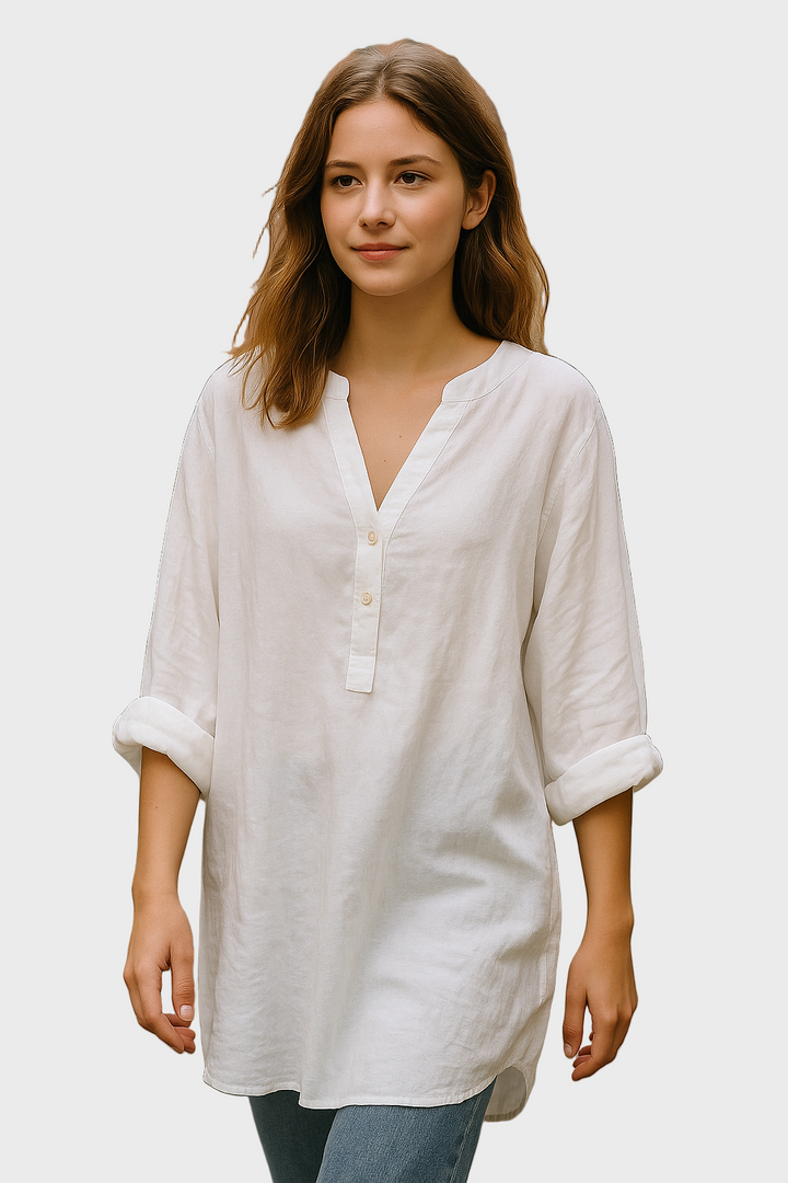 Niamh - Elegant White Minimalist Top