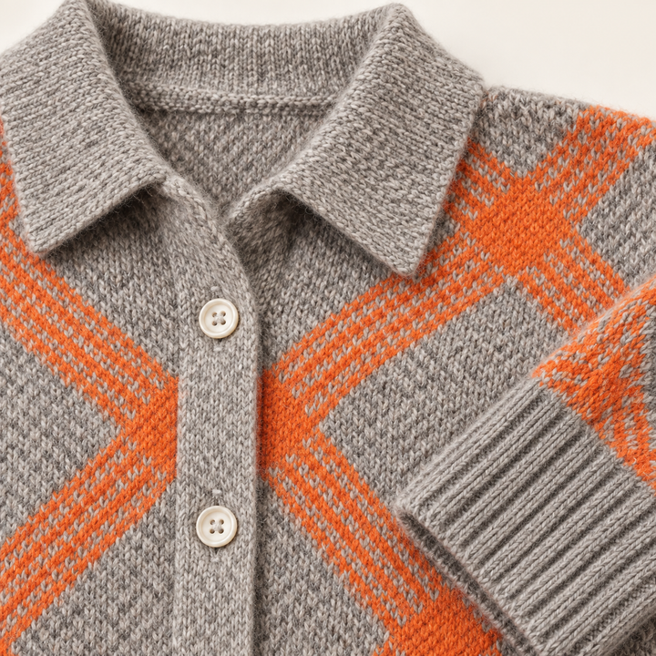 CHRISTELLE™ - CHECKED BLOUSE MADE FROM WARM, SOFT HOODIE MATERIAL