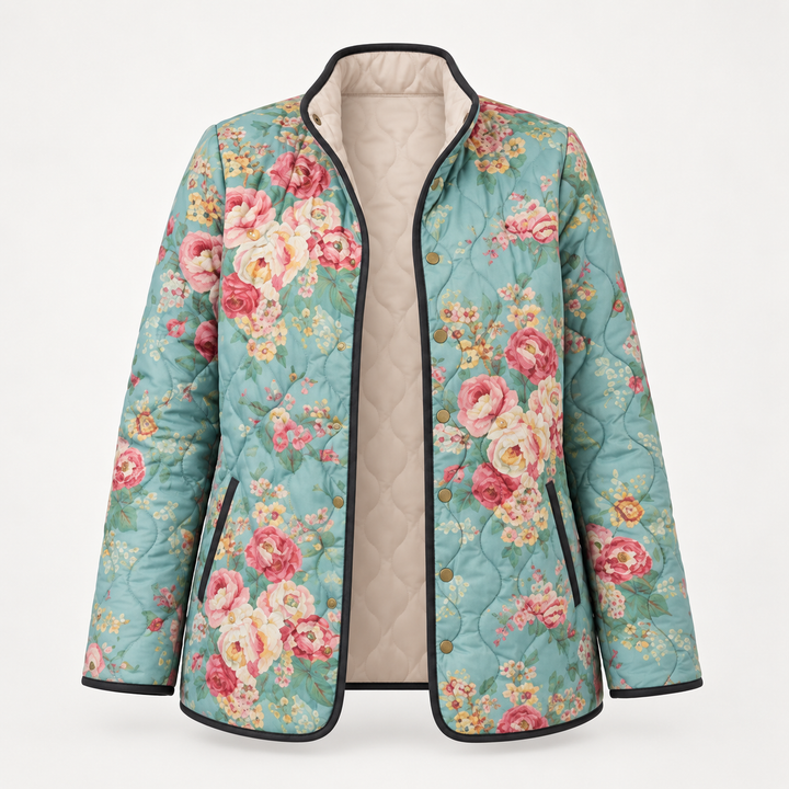 Clementine | Celadon Rose Quilted Jacket