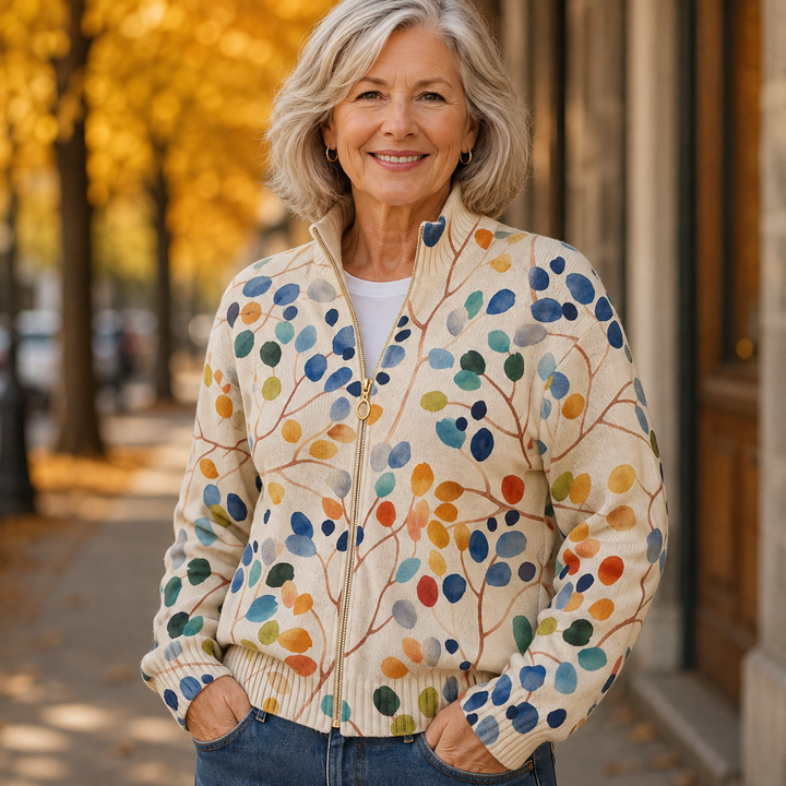 Dymphna | Watercolour Leaf Cardigan