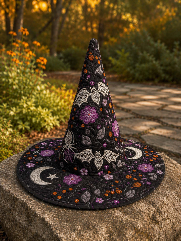 Gothic Butterfly Garden Handcrafted Quilted Witch Hat