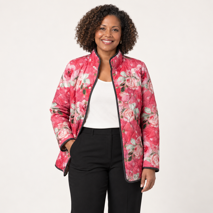 Beatrice | Powdered Rose Quilted Jacket