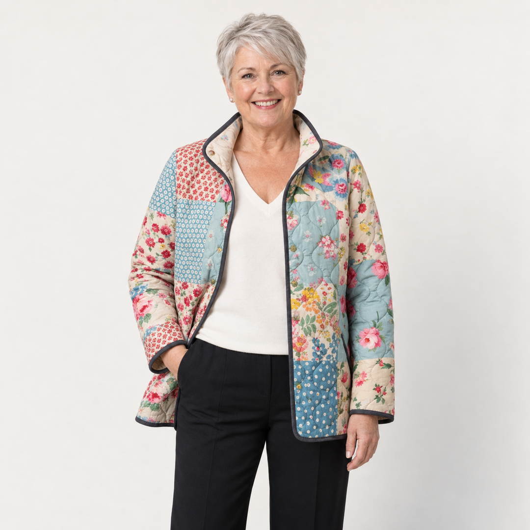 Cecily | Floral Patchwork Quilted Jacket