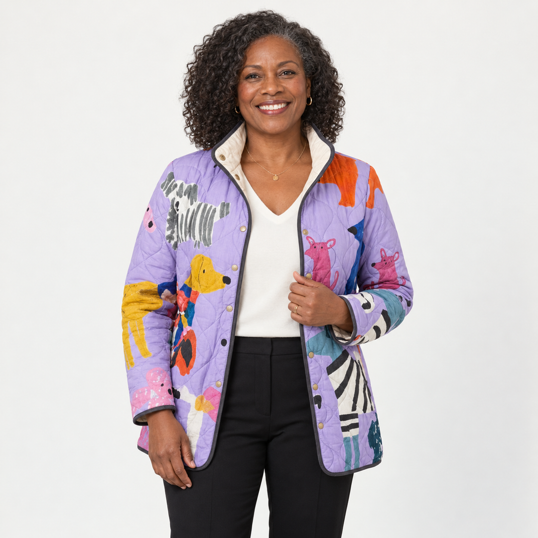 Nancy | Little Dogs Quilted Jacket
