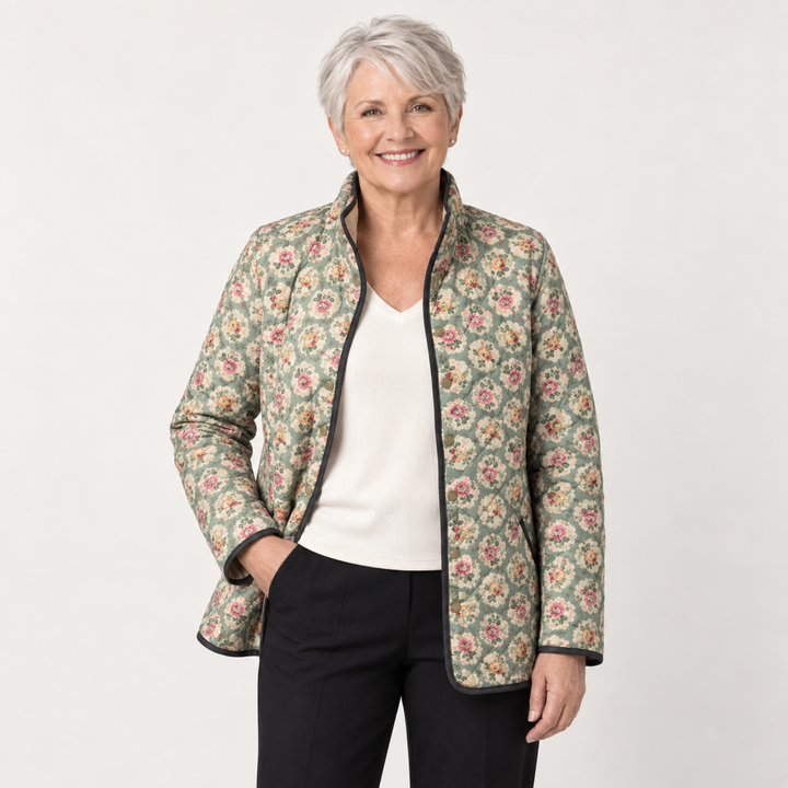 Rosamund | Floral Tapestry Quilted Jacket