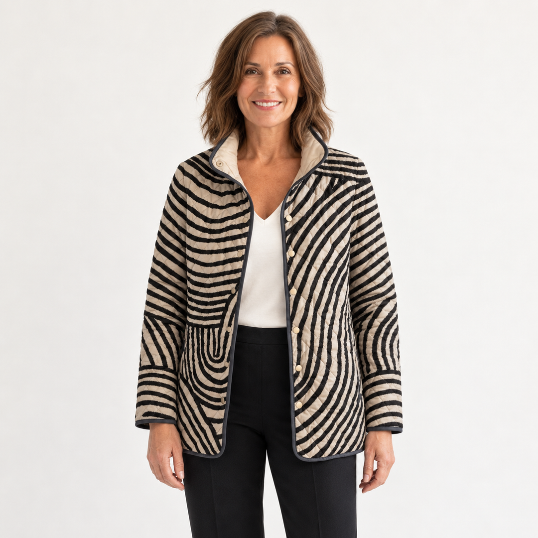 Enid | Hand-Drawn Circle Quilted Jacket