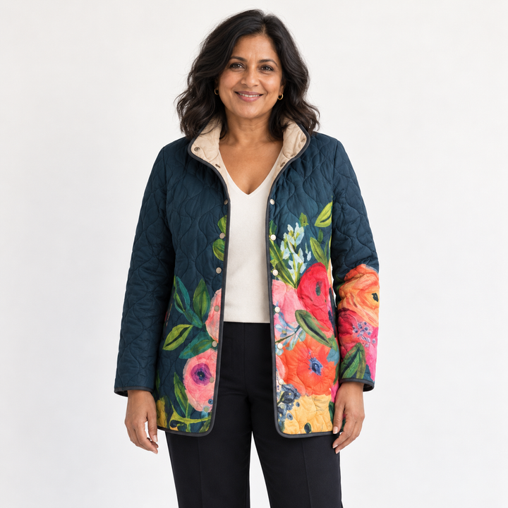 Susannah | Painted Floral Quilted Jacket