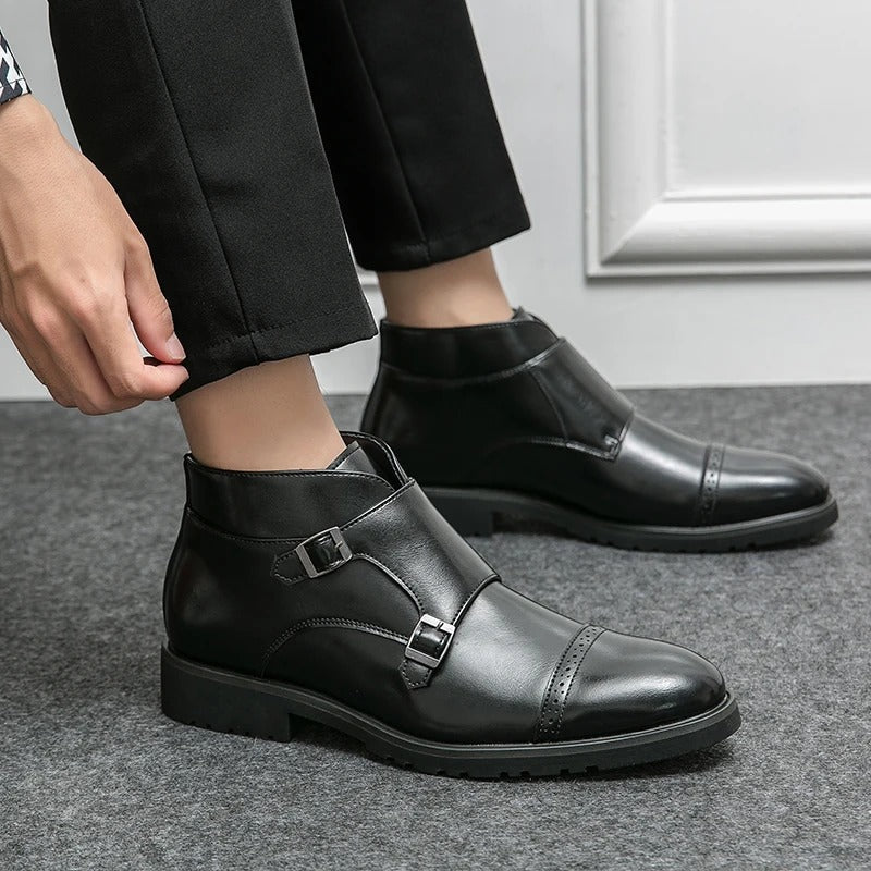 Cian - Dual Buckle Ankle Boots