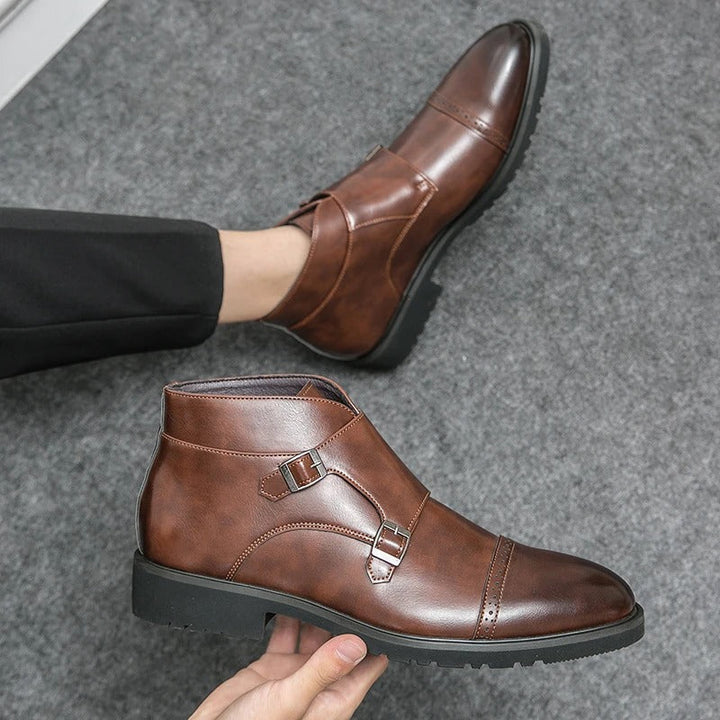 Cian - Dual Buckle Ankle Boots