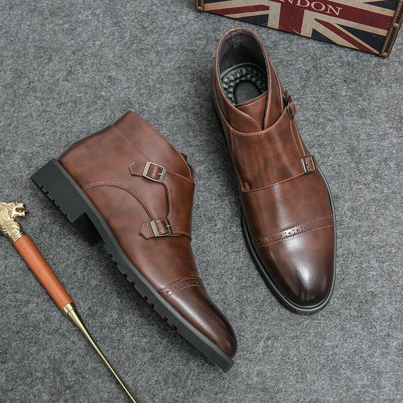 Cian - Dual Buckle Ankle Boots