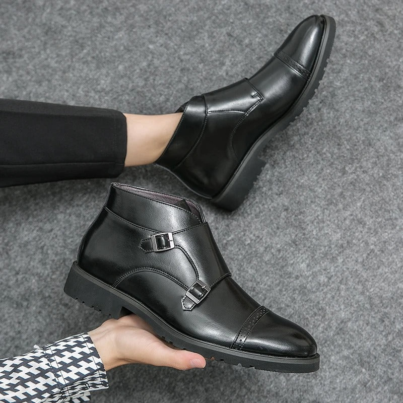 Cian - Dual Buckle Ankle Boots