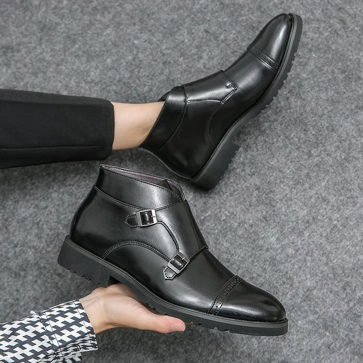 Cian - Dual Buckle Ankle Boots