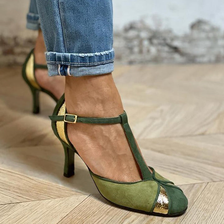 Dearbhla - Patchwork Pumps with T-Strap