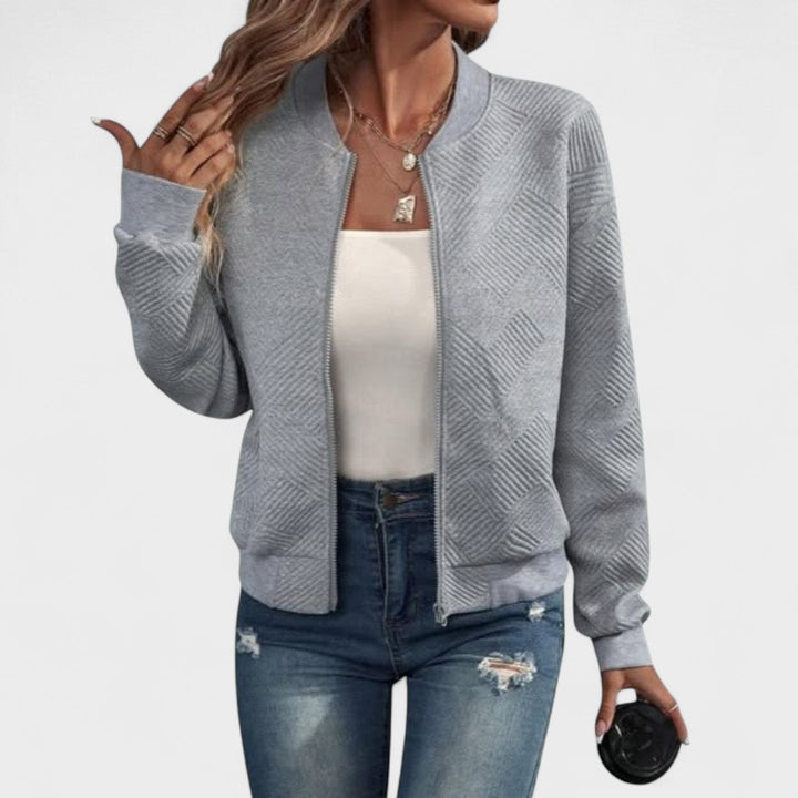 Nuala - Stylish Geometric Bomber Jacket