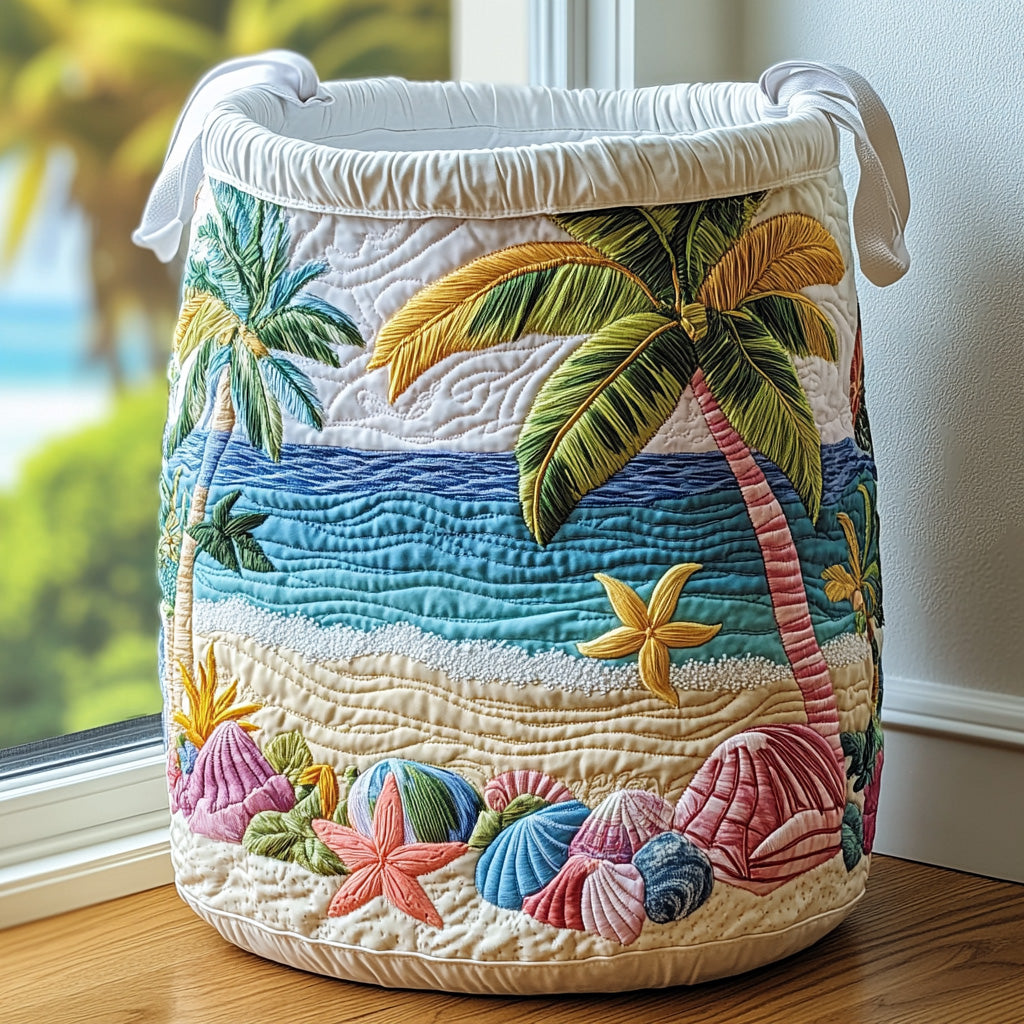 Coastal Paradise | Quilted Laundry Basket