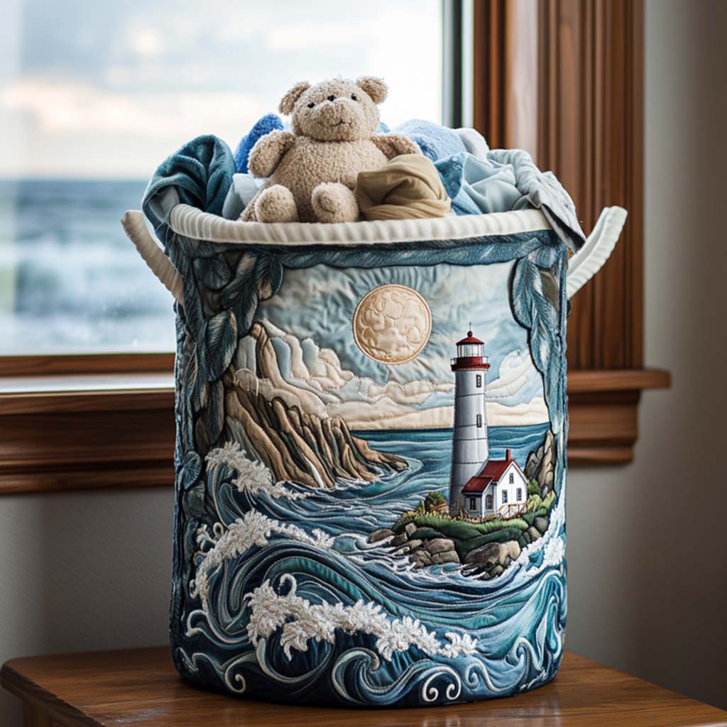 Coastal Lighthouse | Quilted Laundry Basket