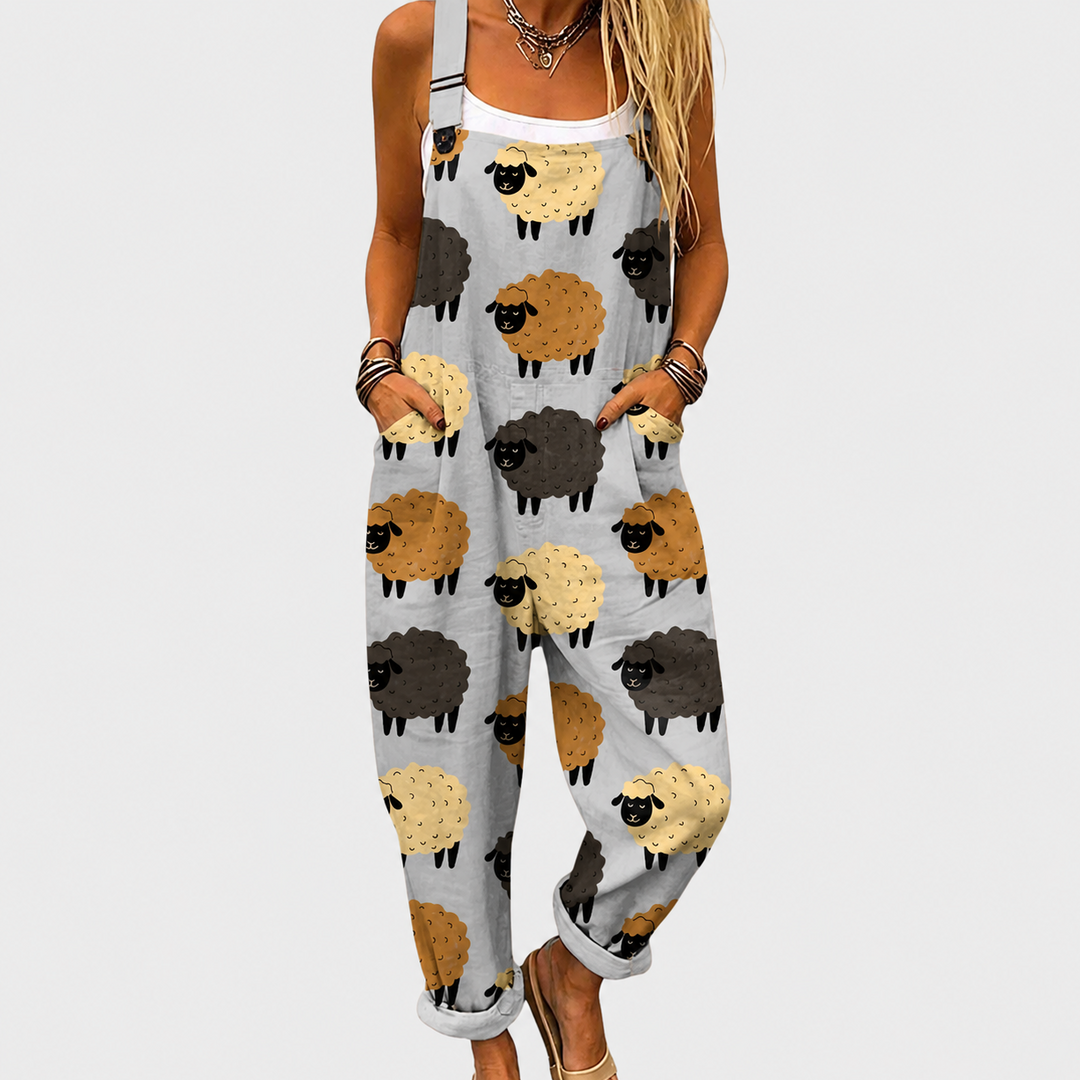 Joyful Print Dungarees