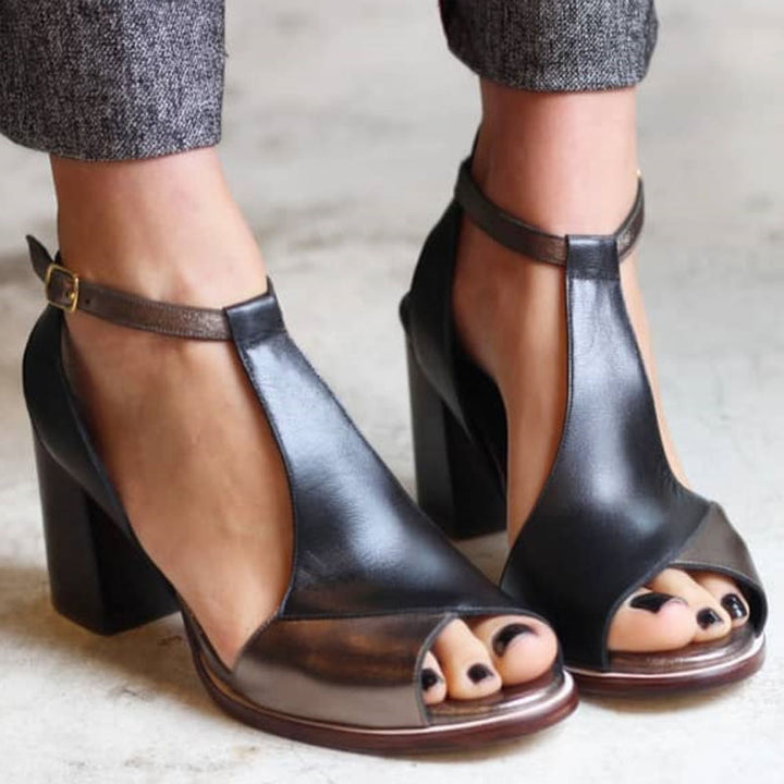 Aoibhinn - Colorful Patchwork Heeled Sandals