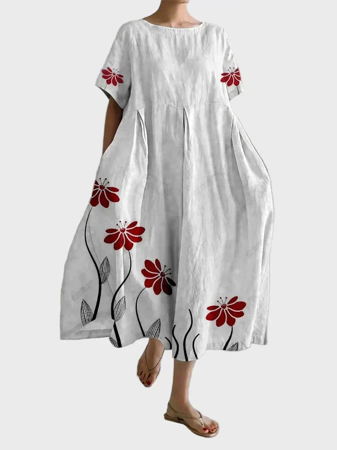Doireann - Midi Dress with Floral Print