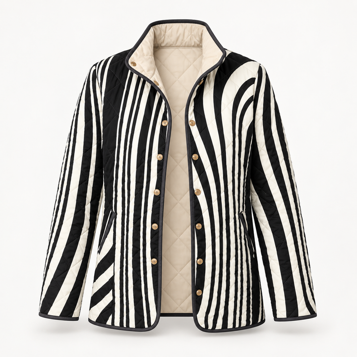 Edith | Graphic Quilted Zebra Jacket