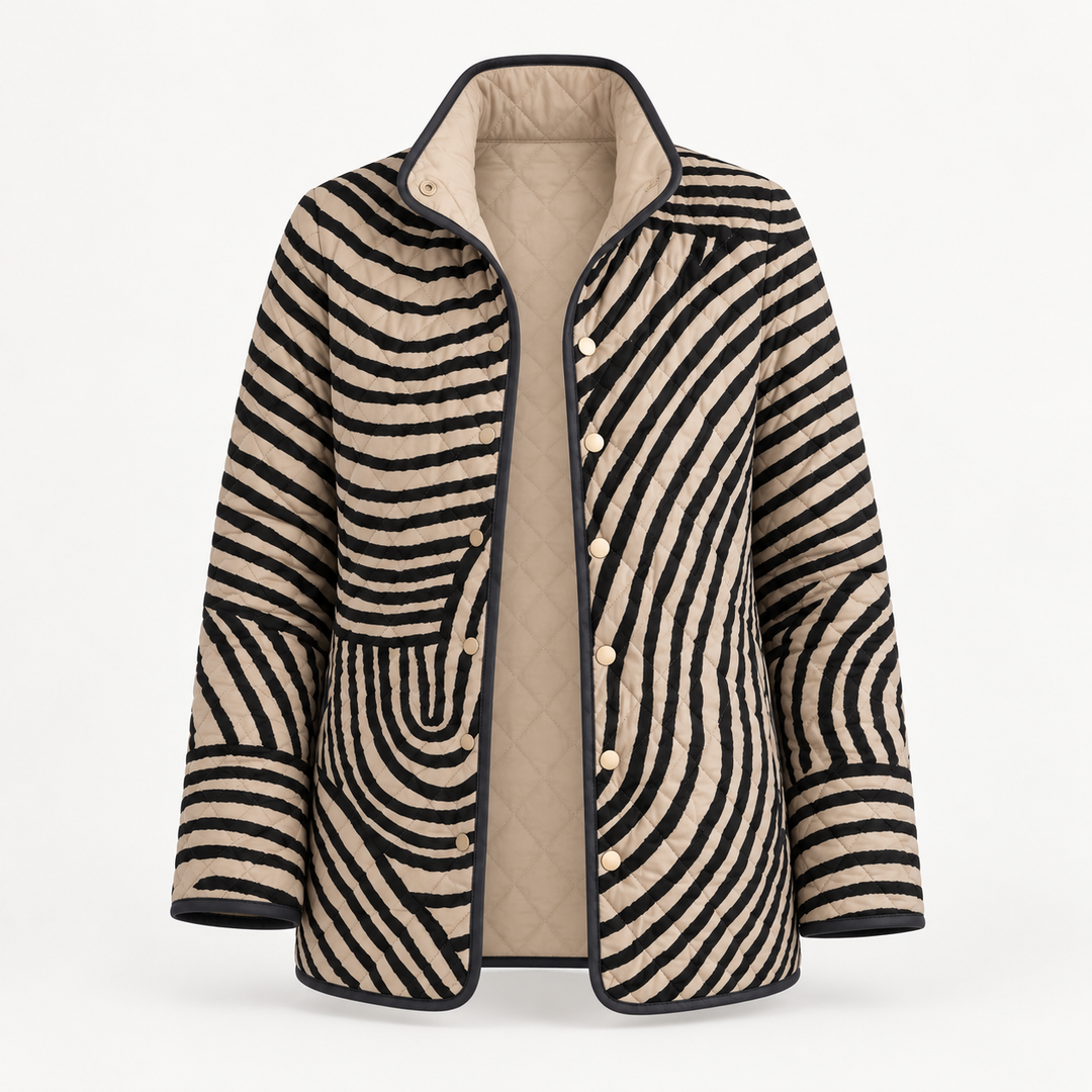 Enid | Hand-Drawn Circle Quilted Jacket