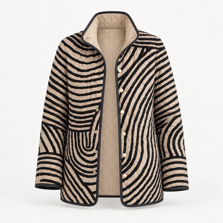 Enid | Hand-Drawn Circle Quilted Jacket