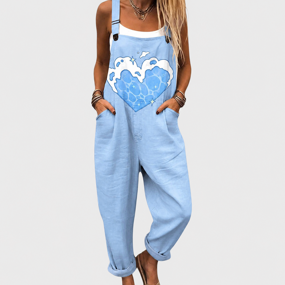 Blue Graphic Dungarees