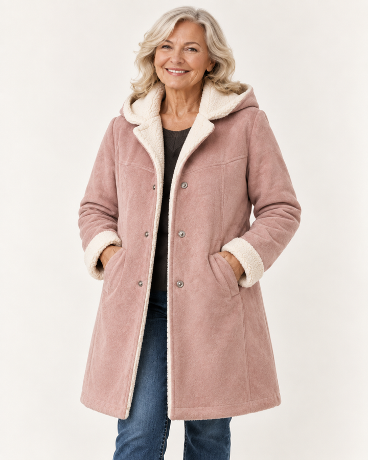 Women's Faux Suede Hooded Coat – Warm Lined