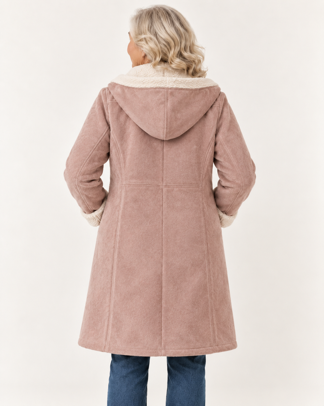 Women's Faux Suede Hooded Coat – Warm Lined