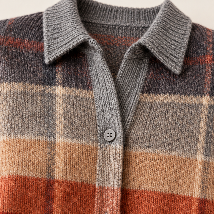 FLORIA™ - CHECKED BLOUSE MADE FROM WARM, SOFT HOODIE MATERIAL