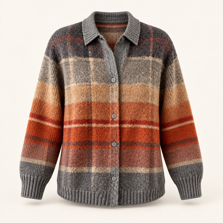 FLORIA™ - CHECKED BLOUSE MADE FROM WARM, SOFT HOODIE MATERIAL